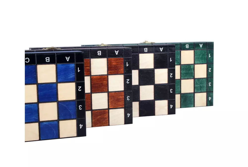 SZACHY MAGNETYCZNE DREWNIANE - NIEBIESKIE